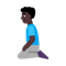 Man Kneeling- Dark Skin Tone emoji on Microsoft